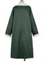 Col Châle Manches Longues Épaissi Plain Manteau pour Femmes