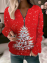 Sweat-shirts Femmes Décontracté Printemps / Automne Sapin de Noël Polyester Ample Manches Longues Col Rond Régulier T.-N.-L.