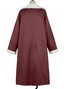 Col Châle Manches Longues Épaissi Plain Manteau pour Femmes