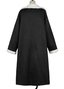 Col Châle Manches Longues Épaissi Plain Manteau pour Femmes
