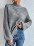 Pulls Femmes Décontracté Plain Printemps / Automne Ample Manches Longues Laine/Tricot Mi-long Droit Non