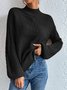 Pulls Femmes Décontracté Plain Printemps / Automne Ample Manches Longues Laine/Tricot Mi-long Droit Non