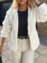 Col Montant Manches Longues Épaissi Plain Veste Sherpa Caniche Blouson pour Femmes