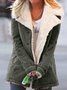 Col Châle Manches Longues Poids lourd Plain Manteau Parker Rembourré Blouson pour Femmes