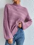 Pulls Femmes Décontracté Plain Printemps / Automne Ample Manches Longues Laine/Tricot Mi-long Droit Non