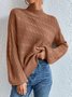 Pulls Femmes Décontracté Plain Printemps / Automne Ample Manches Longues Laine/Tricot Mi-long Droit Non
