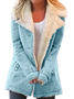 Col Châle Manches Longues Poids lourd Plain Manteau Parker Rembourré Blouson pour Femmes
