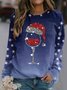 Sweat-shirts Femmes Décontracté Printemps / Automne Verre à Vin de Nonël Naturel Ample Nonël Régulier Régulier Non