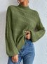 Pulls Femmes Décontracté Plain Printemps / Automne Ample Manches Longues Laine/Tricot Mi-long Droit Non