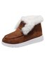 Rembourré de Coton Bottes Simple Plain Hiver Bottes de Neige Peluche à Talon Plat Faux Suède Caoutchouc chaleur pour Femmes