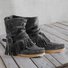Rembourré de Coton Bottes Rétro Plain Hiver à Talon Plat Bout Rond PU PU Caoutchouc Bottes classiques pour Femmes