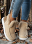 Rembourré de Coton Bottes Femme Décontracté Plain Hiver Faire la navette Peluche Talon Bas Bout Rond PU à Enfiler