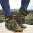 Rembourré de Coton Bottes Rétro Plain Hiver à Talon Plat Bout Rond PU PU Caoutchouc Bottes classiques pour Femmes