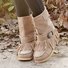 Rembourré de Coton Bottes Rétro Plain Hiver à Talon Plat Bout Rond PU PU Caoutchouc Bottes classiques pour Femmes