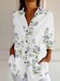 Chemises Décontracté Floral Printemps / Automne Dentelle Quotidien Ample Régulier Droit Col de Chemise pour Femmes