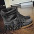 Rembourré de Coton Bottes Rétro Plain Hiver à Talon Plat Bout Rond PU PU Caoutchouc Bottes classiques pour Femmes