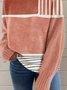 Pulls Femmes Géométrique Décontracté Printemps / Automne Quotidien Manches Longues Fil/fil de laine Régulier Droit Régulier