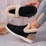Rembourré de Coton Bottes Femme Décontracté Plain Hiver Faire la navette Peluche Talon Bas Bout Rond PU à Enfiler