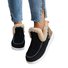 Rembourré de Coton Bottes Femme Décontracté Plain Hiver Faire la navette Peluche Talon Bas Bout Rond PU à Enfiler
