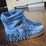Rembourré de Coton Bottes Rétro Plain Hiver à Talon Plat Bout Rond PU PU Caoutchouc Bottes classiques pour Femmes