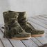 Rembourré de Coton Bottes Rétro Plain Hiver à Talon Plat Bout Rond PU PU Caoutchouc Bottes classiques pour Femmes
