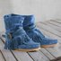 Rembourré de Coton Bottes Rétro Plain Hiver à Talon Plat Bout Rond PU PU Caoutchouc Bottes classiques pour Femmes