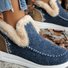 Rembourré de Coton Bottes Femme Décontracté Plain Hiver Faire la navette Peluche Talon Bas Bout Rond PU à Enfiler