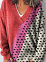 Pulls Femmes Pois Polka Décontracté Printemps / Automne Micro-élasticité Manches Longues Fil/fil de laine Régulier Droit Régulier