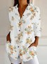 Chemises Décontracté Floral Printemps / Automne Dentelle Quotidien Ample Régulier Droit Col de Chemise pour Femmes
