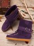 Rembourré de Coton Bottes Rétro Plain Hiver à Talon Plat Bout Rond PU PU Caoutchouc Bottes classiques pour Femmes