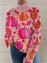 Pulls Femmes Décontracté Printemps / Automne impression en 3D Polyester Micro-élasticité Manches Longues Régulier Droit Faux Col