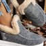 Rembourré de Coton Bottes Femme Décontracté Plain Hiver Faire la navette Peluche Talon Bas Bout Rond PU à Enfiler
