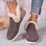 Rembourré de Coton Bottes Femme Décontracté Plain Hiver Faire la navette Peluche Talon Bas Bout Rond PU à Enfiler