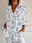 Chemises Décontracté Floral Printemps / Automne Dentelle Quotidien Ample Régulier Droit Col de Chemise pour Femmes