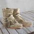 Rembourré de Coton Bottes Rétro Plain Hiver à Talon Plat Bout Rond PU PU Caoutchouc Bottes classiques pour Femmes