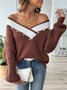 Pulls Décontracté Plain Printemps / Automne Micro-élasticité Quotidien Fil/fil de laine Régulier Droit Régulier pour Femmes