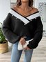 Pulls Décontracté Plain Printemps / Automne Micro-élasticité Quotidien Fil/fil de laine Régulier Droit Régulier pour Femmes