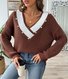 Pulls Décontracté Plain Printemps / Automne Micro-élasticité Quotidien Fil/fil de laine Régulier Droit Régulier pour Femmes