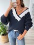 Pulls Décontracté Plain Printemps / Automne Micro-élasticité Quotidien Fil/fil de laine Régulier Droit Régulier pour Femmes