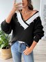 Pulls Décontracté Plain Printemps / Automne Micro-élasticité Quotidien Fil/fil de laine Régulier Droit Régulier pour Femmes