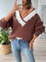 Pulls Décontracté Plain Printemps / Automne Micro-élasticité Quotidien Fil/fil de laine Régulier Droit Régulier pour Femmes
