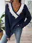 Pulls Décontracté Plain Printemps / Automne Micro-élasticité Quotidien Fil/fil de laine Régulier Droit Régulier pour Femmes