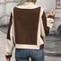 Col Montant Manches Longues Épaissi Bloc de Couleur Blouson pour Femmes