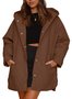Sweat-shirt à Capuche Manches Longues Poids lourd Plain Rembourré Blouson pour Femmes
