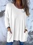 Pulls Femmes Décontracté Plain Printemps / Automne Col V Ample Fil/fil de laine Mi-long Droit Régulier