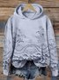 Sweat-shirts Décontracté Printemps / Automne impression en 3D Polyester Sweat-shirt à Capuche Micro-élasticité Régulier Droit Régulier pour Femmes