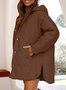 Sweat-shirt à Capuche Manches Longues Poids lourd Plain Rembourré Blouson pour Femmes
