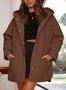 Sweat-shirt à Capuche Manches Longues Poids lourd Plain Rembourré Blouson pour Femmes