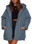 Sweat-shirt à Capuche Manches Longues Poids lourd Plain Rembourré Blouson pour Femmes