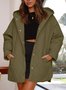 Sweat-shirt à Capuche Manches Longues Poids lourd Plain Rembourré Blouson pour Femmes